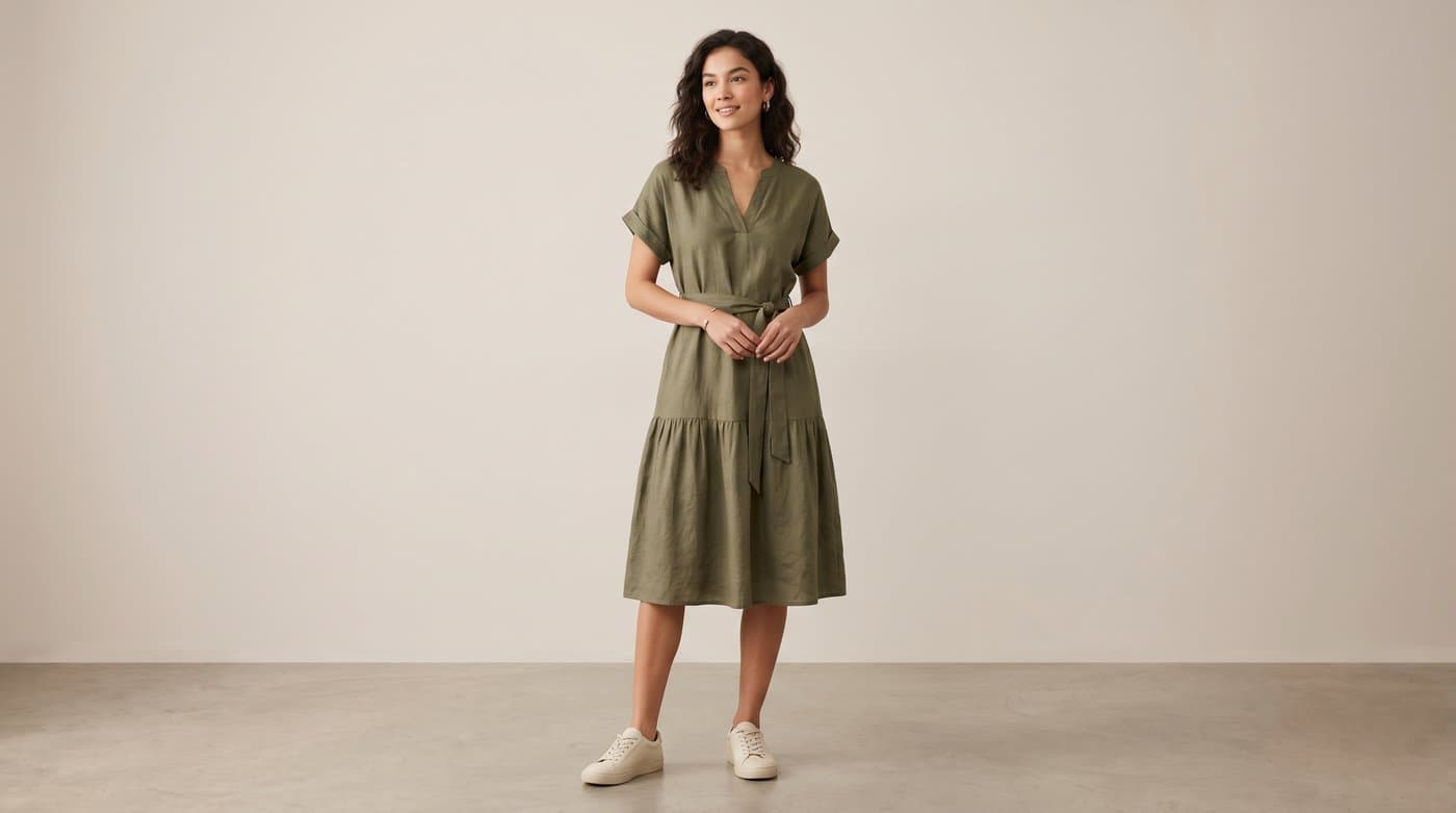 An independent fashion store offering on-body try-on on its product page